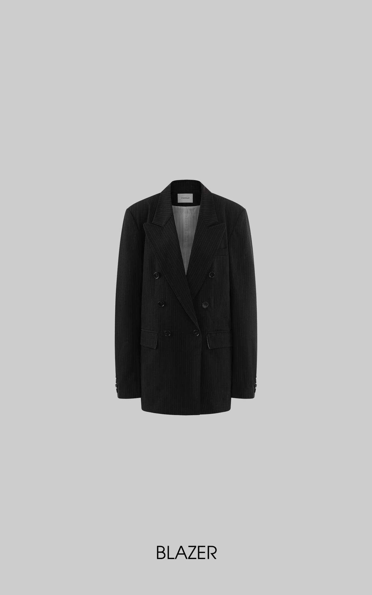 0122stepll Oversized Pinstripe Blazer &amp; Wide-Leg Pants Set