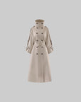 Rase le sol Sculpted High-Collar Layered Trench Coat