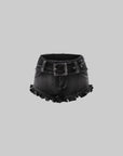 Rase le sol Washed Ruffle Low-Rise Denim Shorts