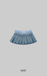 WARDEN EDGE Pleated Denim Micro Skirt with Contrast Waistband - PINKPARKS
