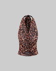 0122stepll Leopard Mesh Halter Top & Sheer Maxi Skirt Set