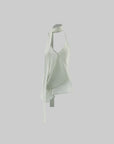 0122stepll Draped Halter Neck Tie Top