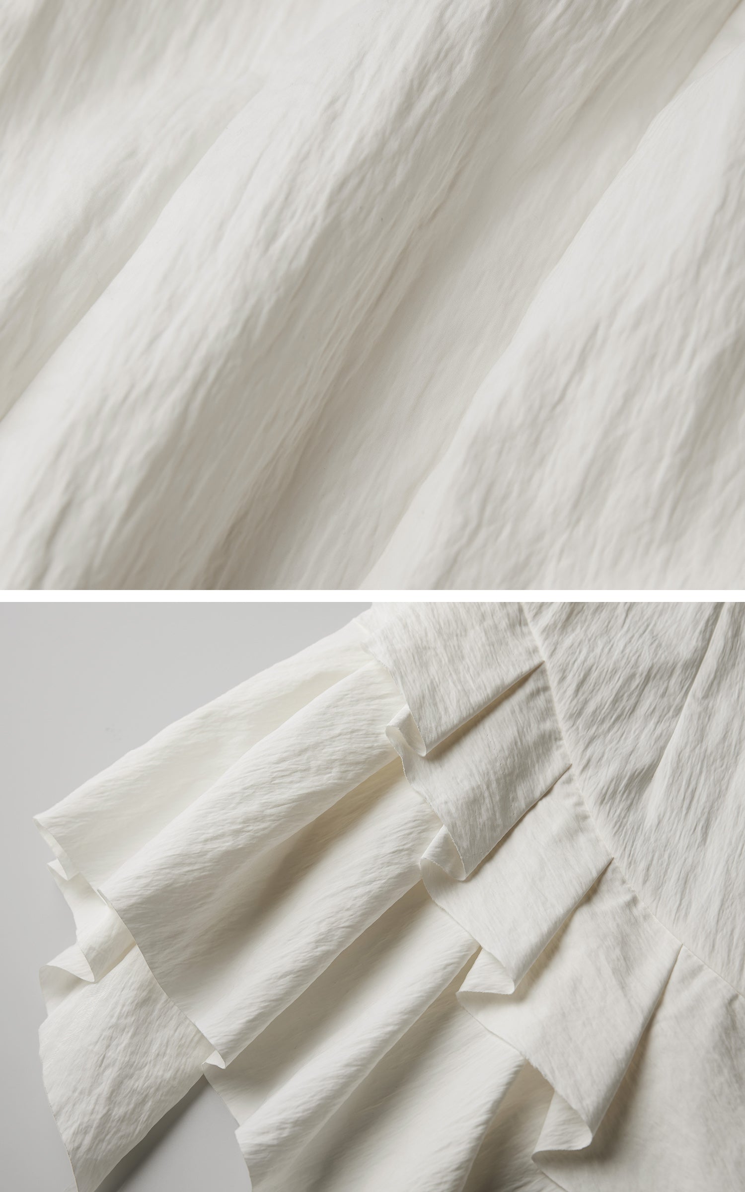 DOINDULGE Asymmetric Ruched High-Neck Shirt with Sculptural Draped Panels