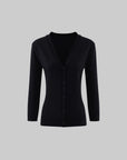 0122stepll Deep V-Neck Slim-Fit Knit Cardigan