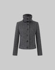 IAMXIAA Sculpted Funnel-Neck Fitted Jacket with Structured Shoulders