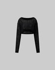 Rase le sol Sheer Knit Long-Sleeve Top - PINKPARKS