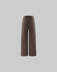 ROVENTE Pantalon large taille haute en similicuir
