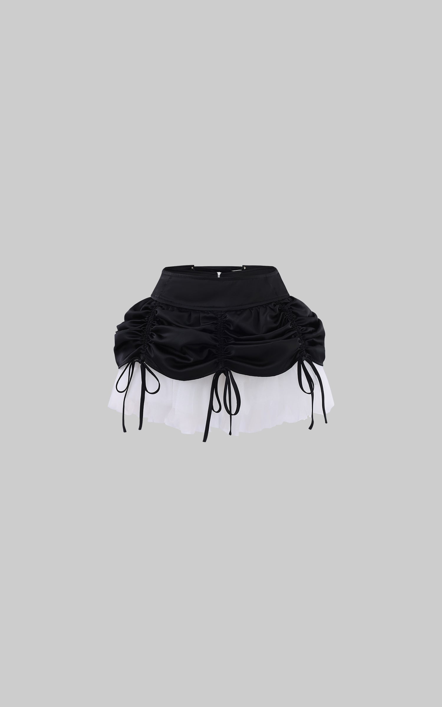 Rase le sol Jupe mini taille basse en satin froncé &amp; et tulle
