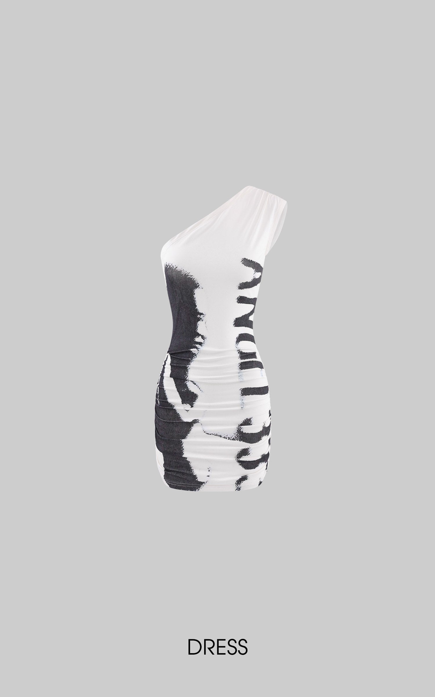 0122stepll Robe courte asymétrique à imprimé pinceau