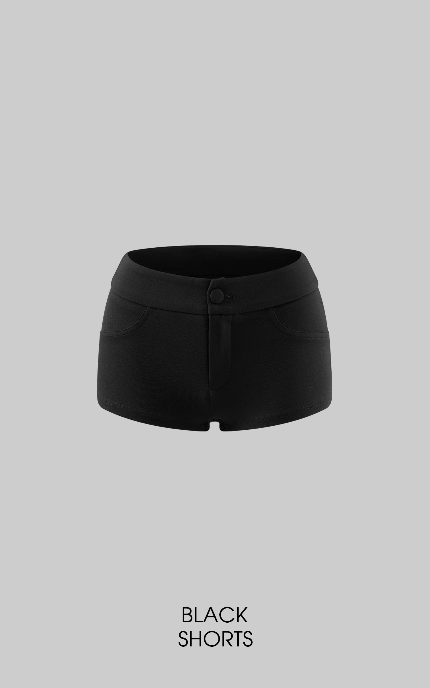 Hydrae Low-Rise Sculpted Micro Shorts with Curved Pocket Seams and Tailored Back Pockets