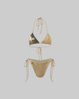 Rase le sol Fawn Mirage Printed Tie Bikini Set - PINKPARKS