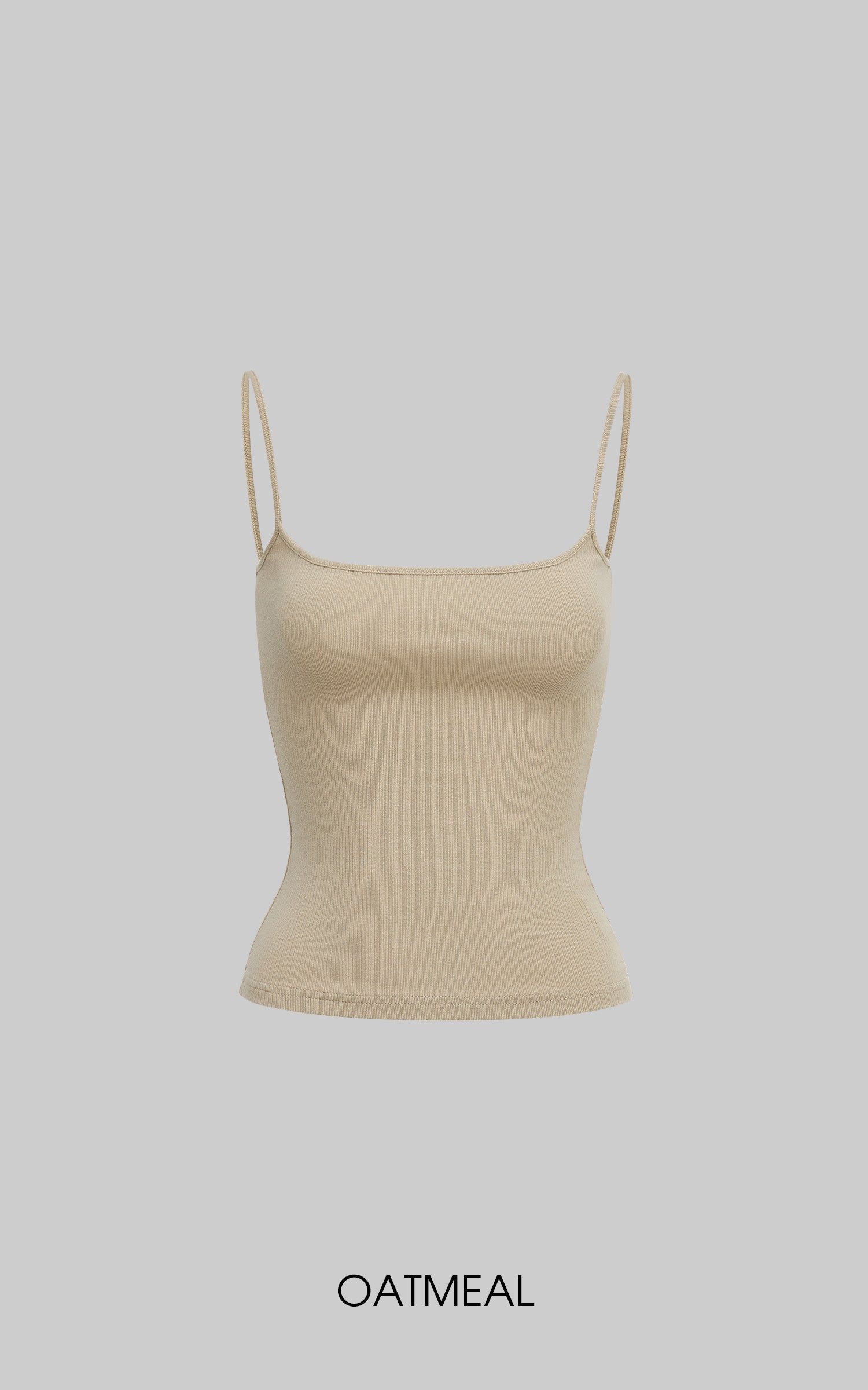 IAMXIAA Ribbed Knit Spaghetti Strap Tank Top