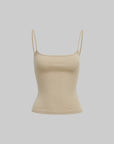 IAMXIAA Ribbed Knit Spaghetti Strap Tank Top