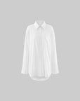 Rase le sol Draped Oversized White Shirt
