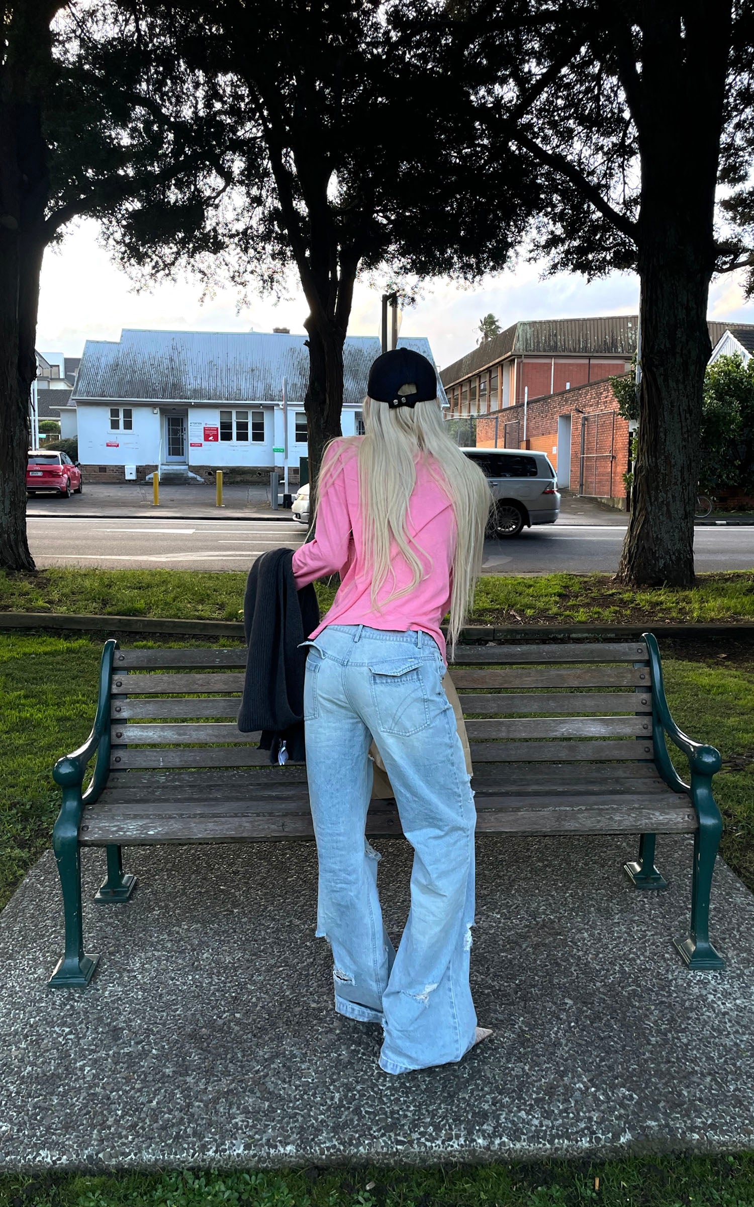 Rase le sol Pantalon en denim à jambes larges déstructuré