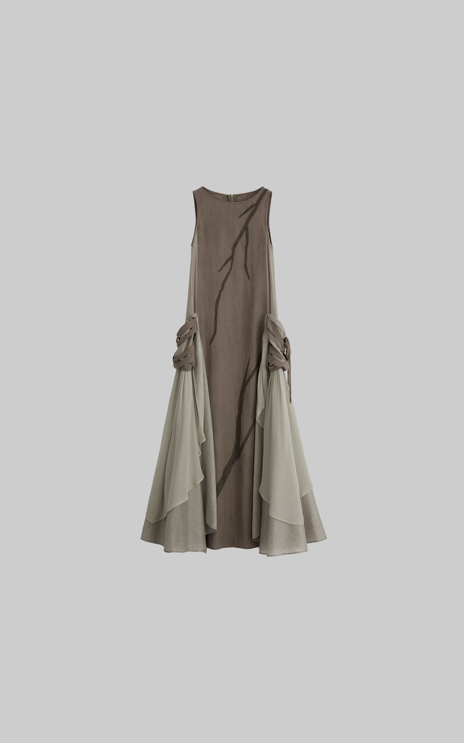 DOINDULGE Draped Pocket Panel Tank Maxi Dress