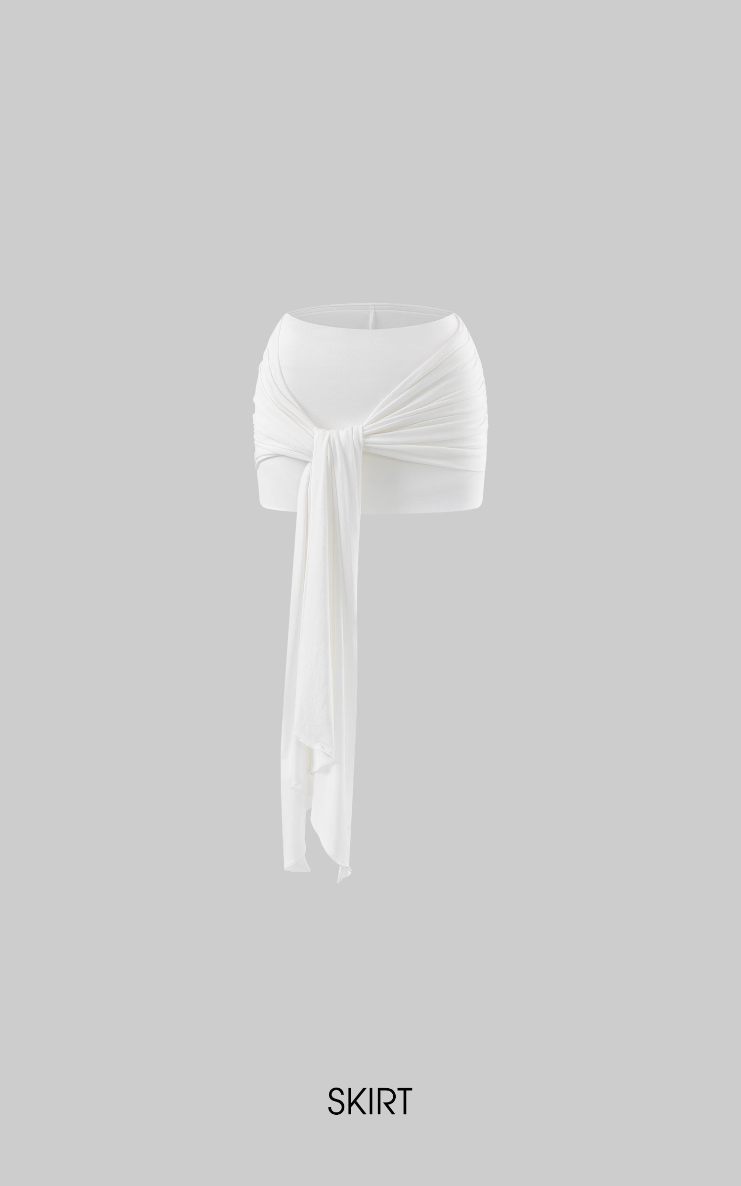 ROVENTE Draped Ruched Tie Mini Skirt