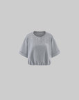 WARDEN EDGE Waffle Texture Cropped Oversized Tee