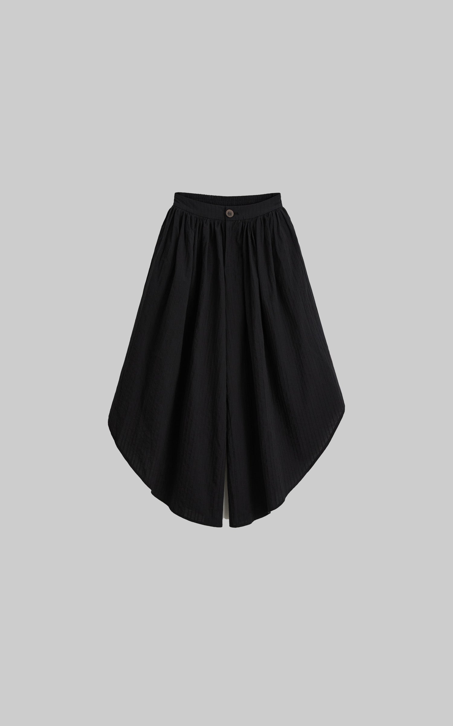 DOINDULGE Asymmetric Textured Wide-Leg Palazzo Pants