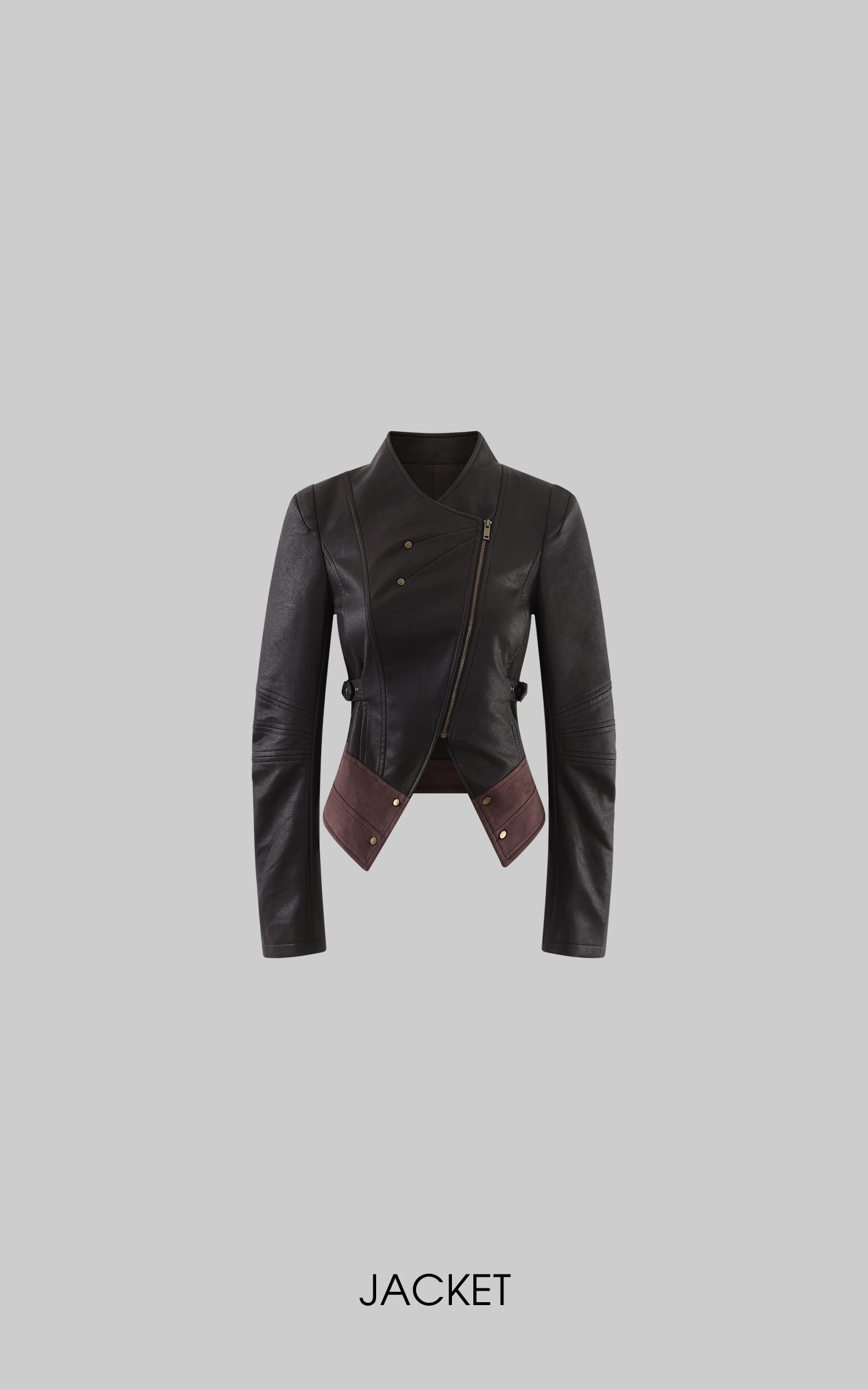 Rase le sol Veste en cuir à panneaux asymétriques &amp; Short Ensemble