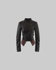 Rase le sol Veste en cuir à panneaux asymétriques & Short Ensemble