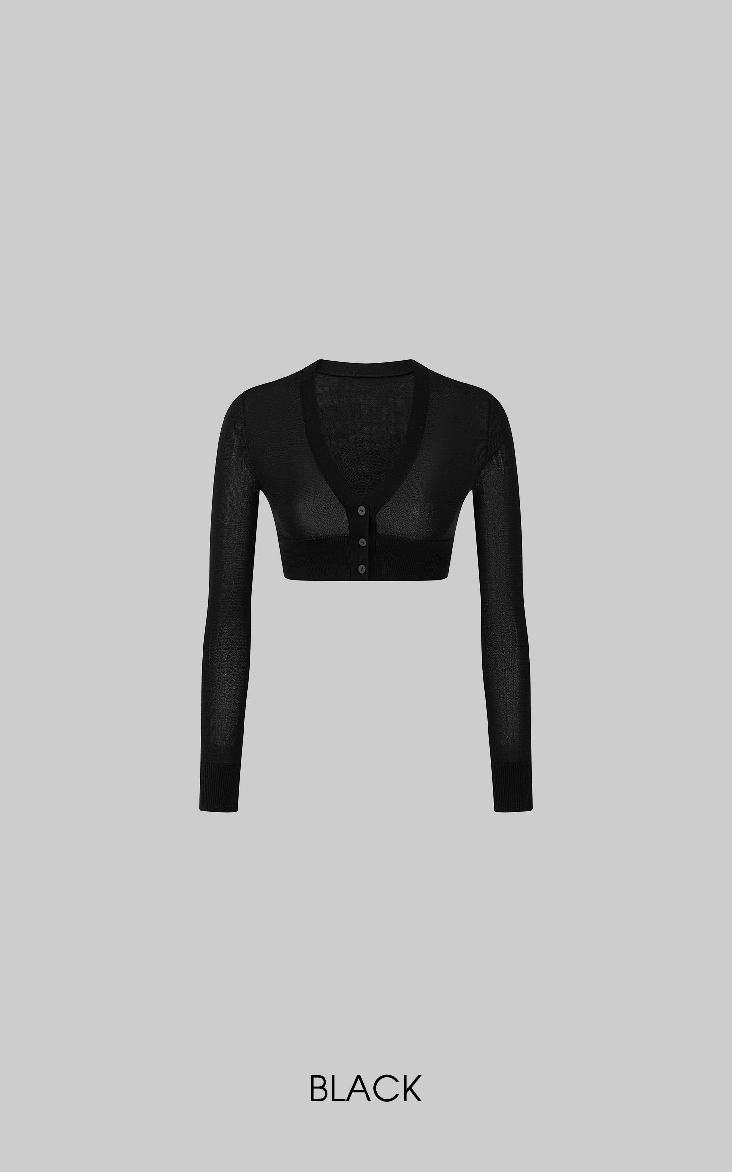 IAMXIAA Sheer V-Neck Cropped Knit Cardigan