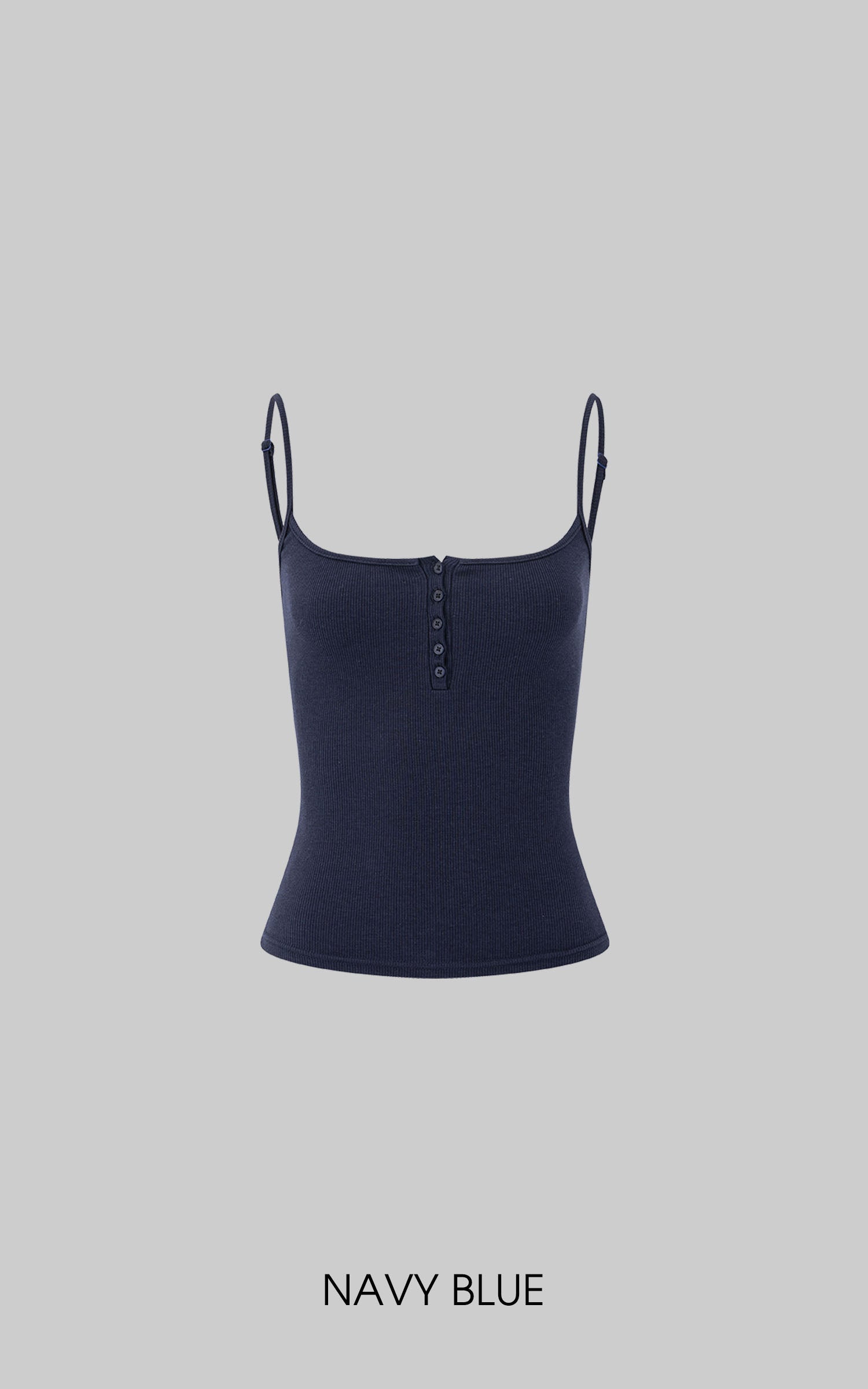 IAMXIAA Ribbed Button Fitted Camisole Top