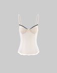 Rase le sol Lace Trim Rose Camisole & Tiered Mini Skirt Set