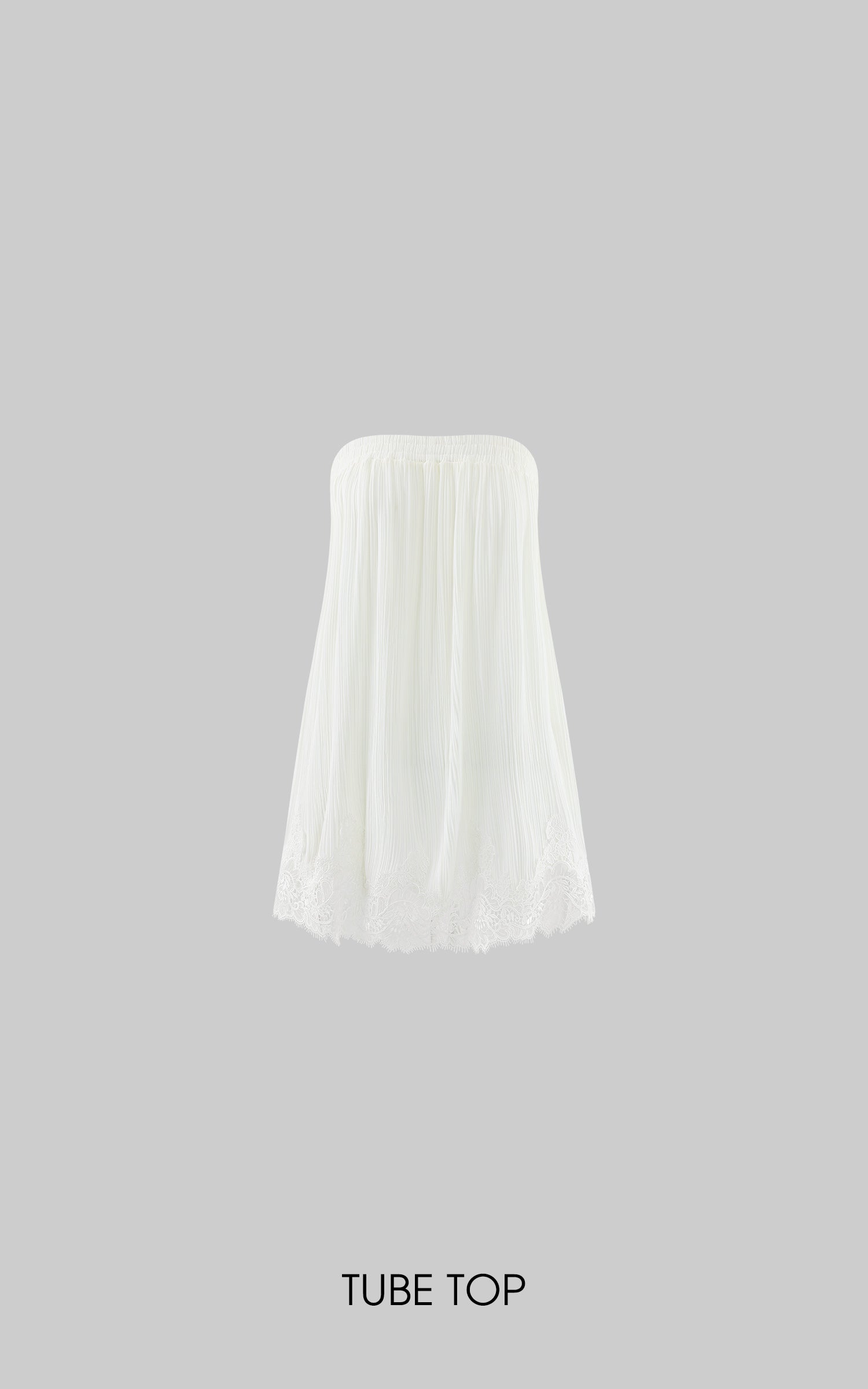0122stepll Pleated Tube Top &amp; Long Skirt Set