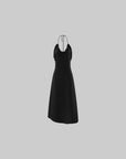 0122stepll Ruched Halter Cowl Midi Dress