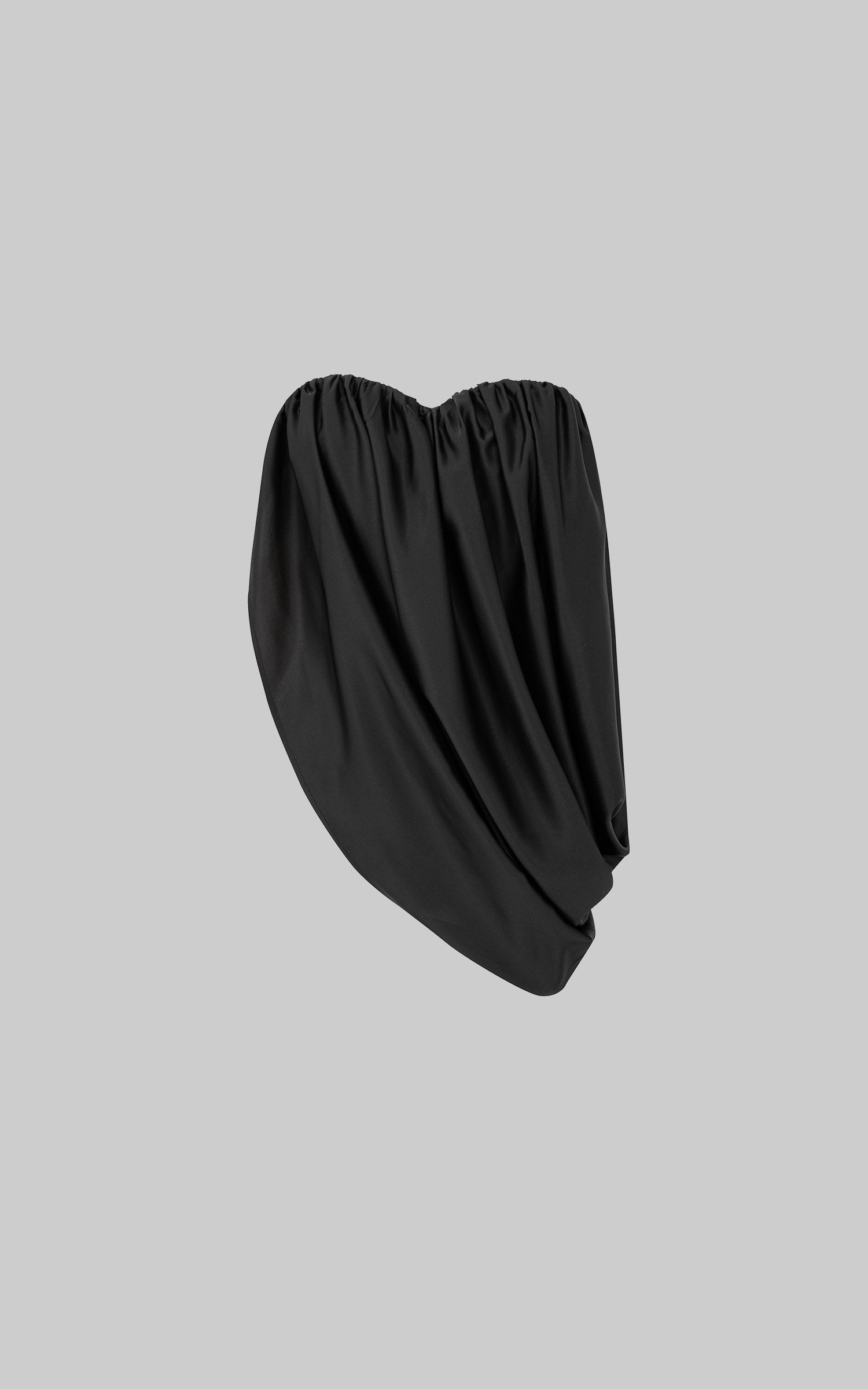 IAMXIAA Draped Strapless Bubble Hem Tube Top