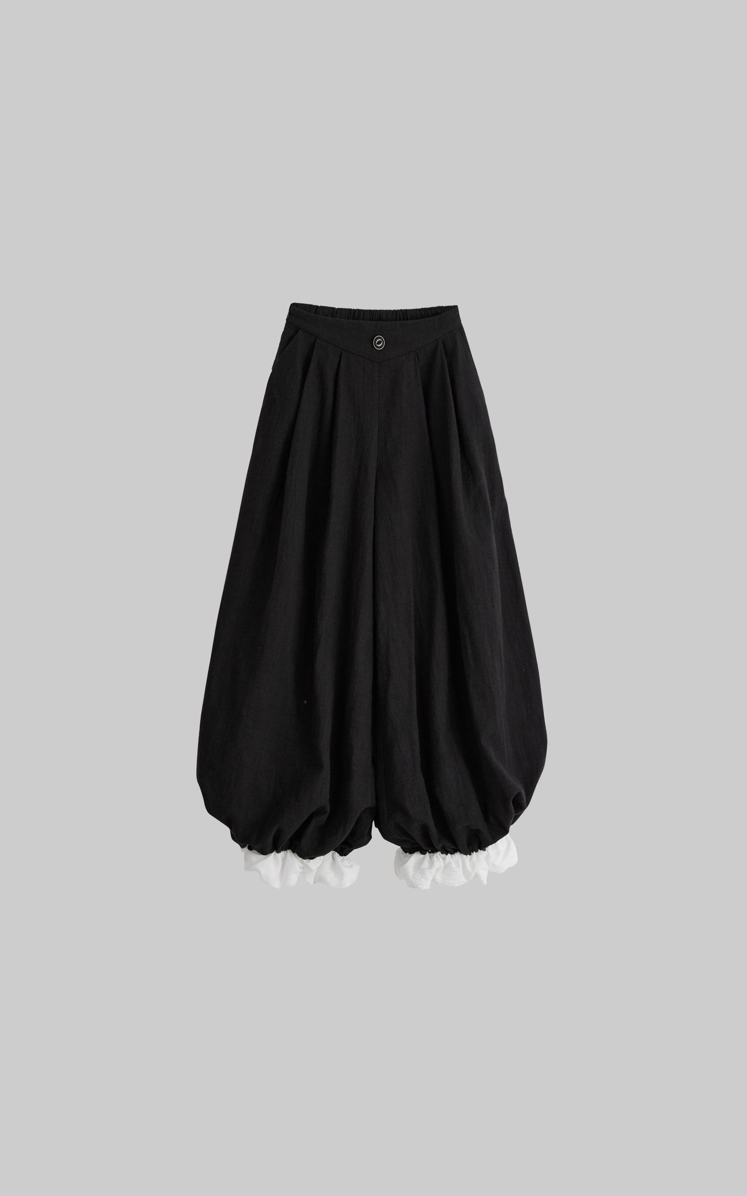 DOINDULGE Low-Rise Pleated Wide-Leg Balloon Pants