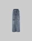 Rase le sol Distressed Low-Rise Wide-Leg Jeans