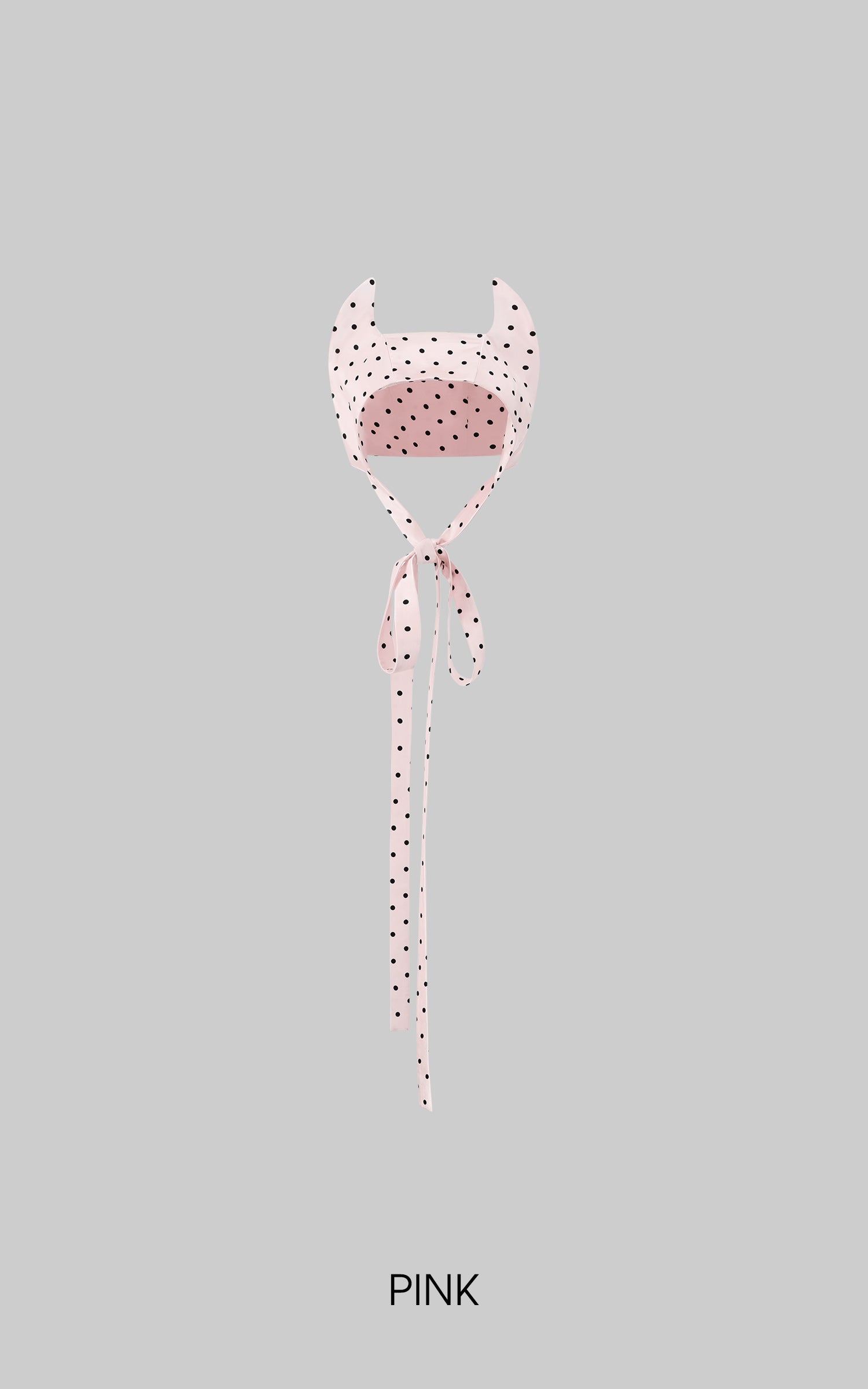 Rase le sol Polka-Dot Satin Little Devil Tie Bonnet - PINKPARKS