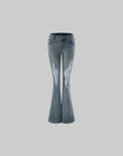 Rase le sol Distressed Low-Rise Flared Denim Pants