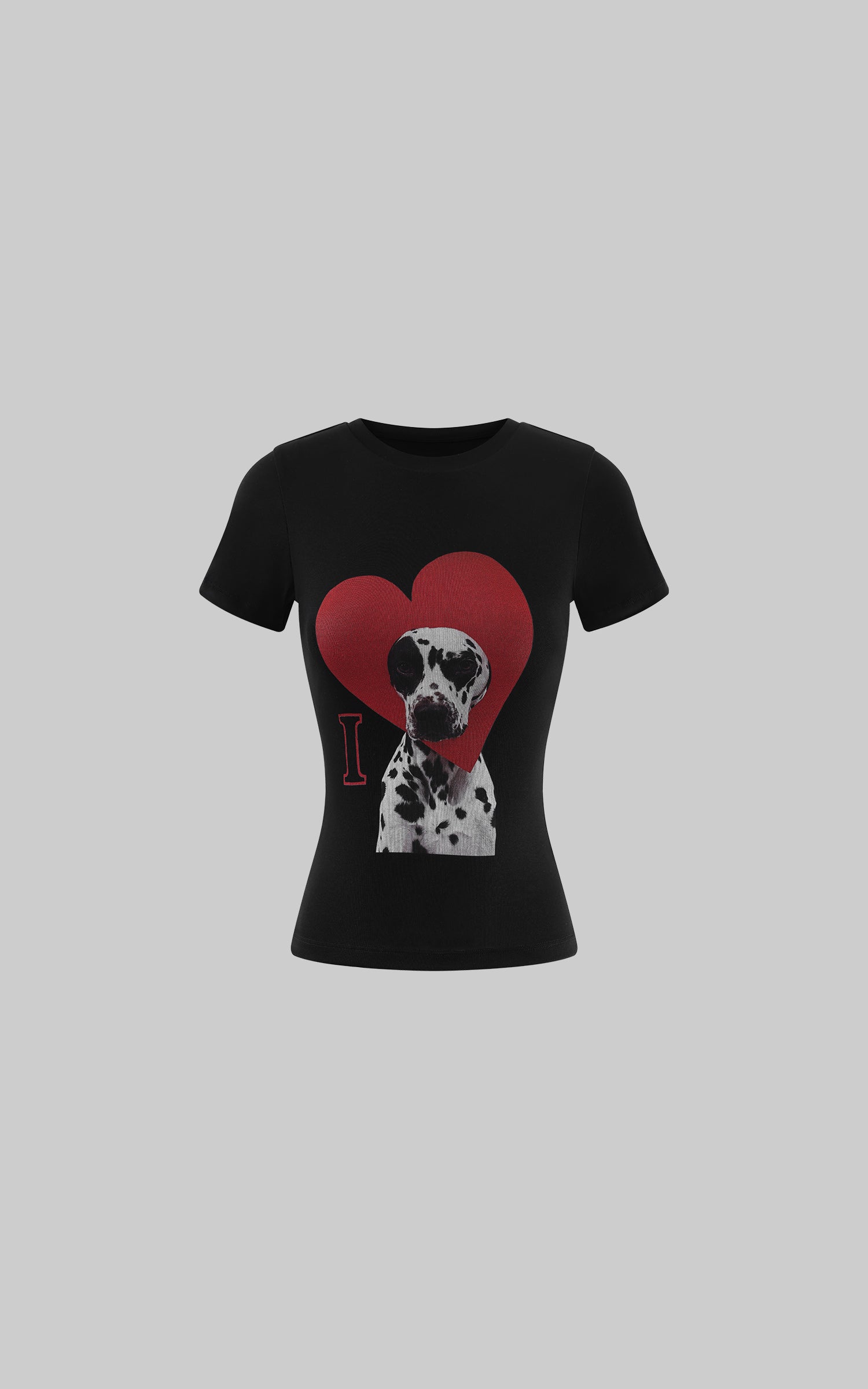 0122stepll Dalmatian Heart Graphic Baby Tee