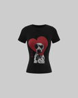 0122stepll Dalmatian Heart Graphic Baby Tee