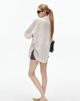 IAMXIAA Soft Stripe Oversized Shirt