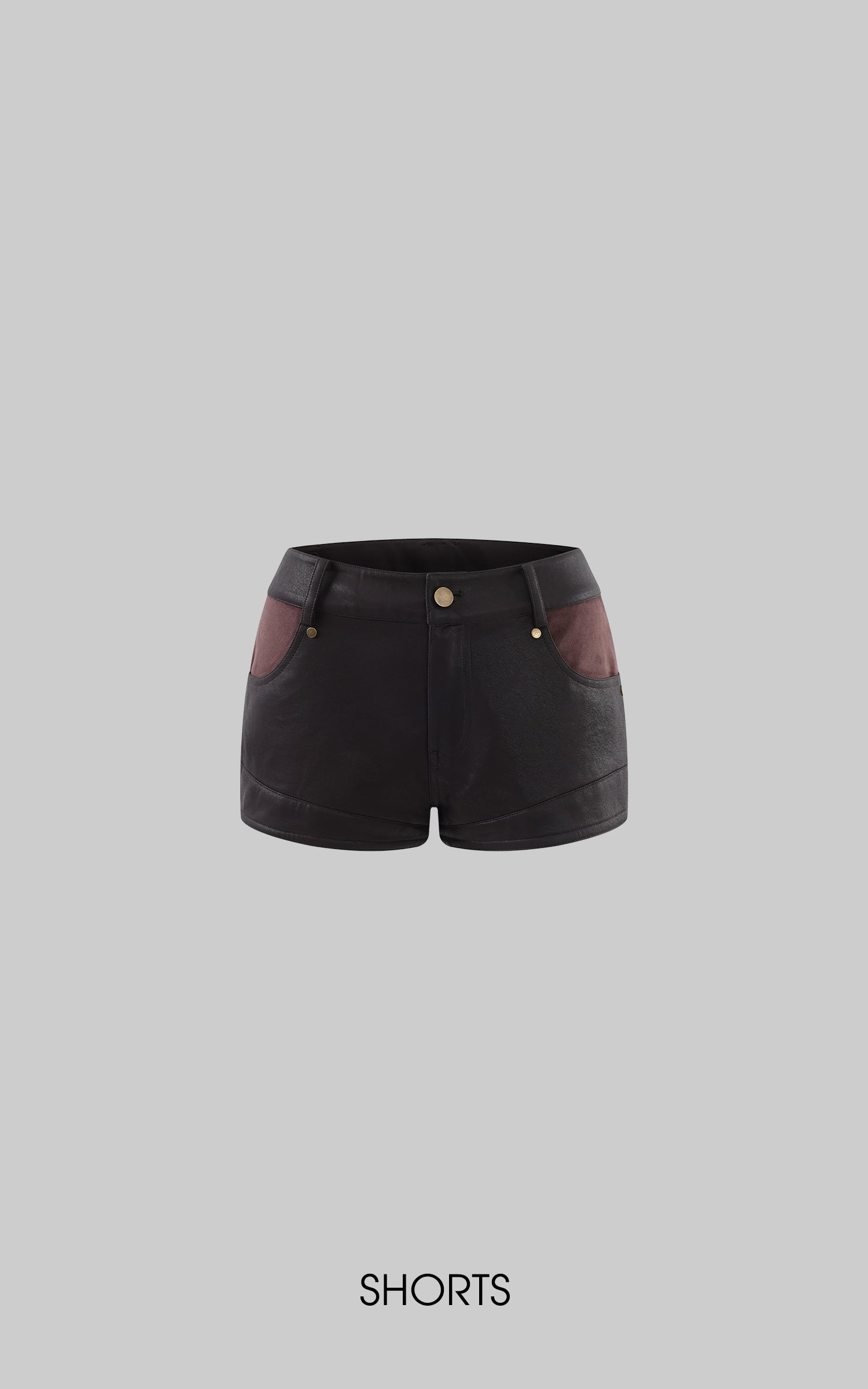 Rase le sol Veste en cuir à panneaux asymétriques &amp; Short Ensemble