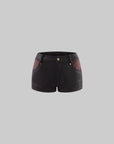 Rase le sol Veste en cuir à panneaux asymétriques & Short Ensemble