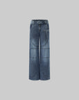 Rase le sol Deconstructed Paneled Straight-Leg Jeans - PINKPARKS