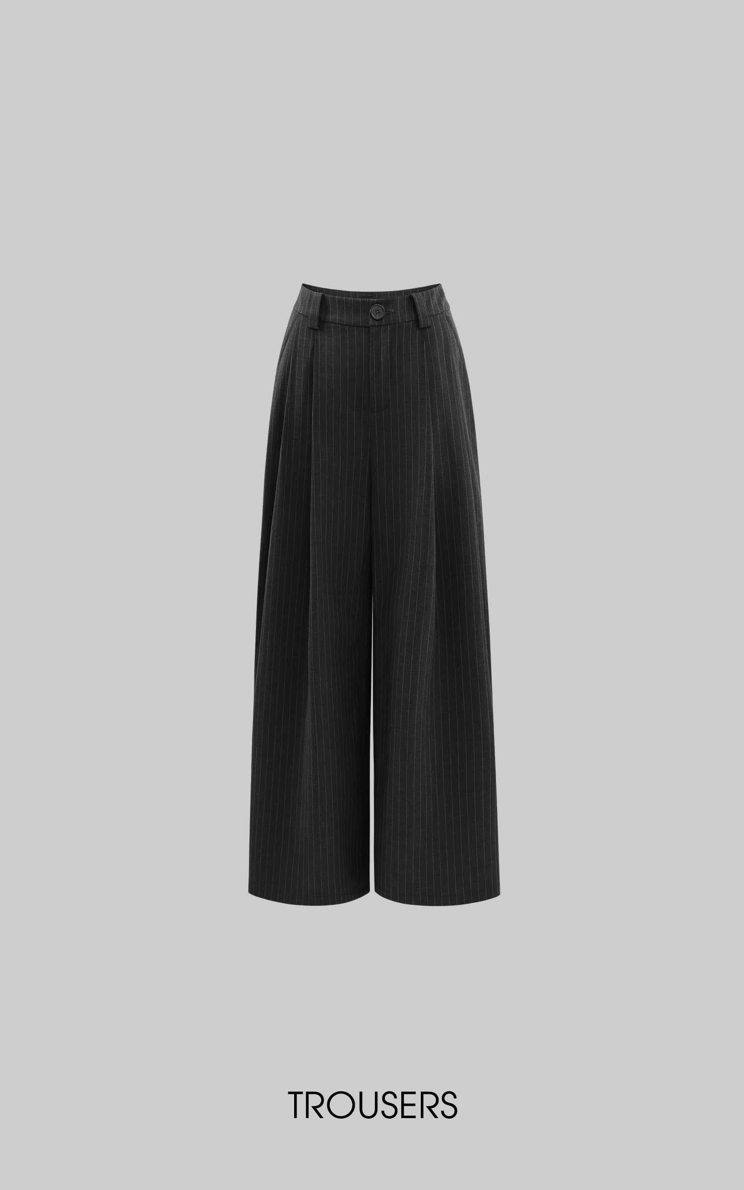 WARDEN EDGE Pinstripe Suit Set with Blazer Shirt and Wide Trousers