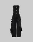 Rase le sol Black Structured Cargo Jumpsuit