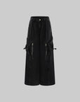 Rase le sol Deconstructed Zip-Detailed Wide-Leg Trousers