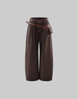 Rase le sol Layered Utility Belt Wide-Leg Pants