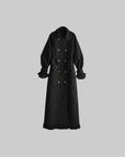 DOINDULGE Deconstructed Herringbone Wool Long Coat