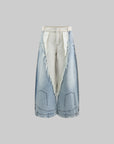 Rase le sol Deconstructed Wide-Leg Denim Pants