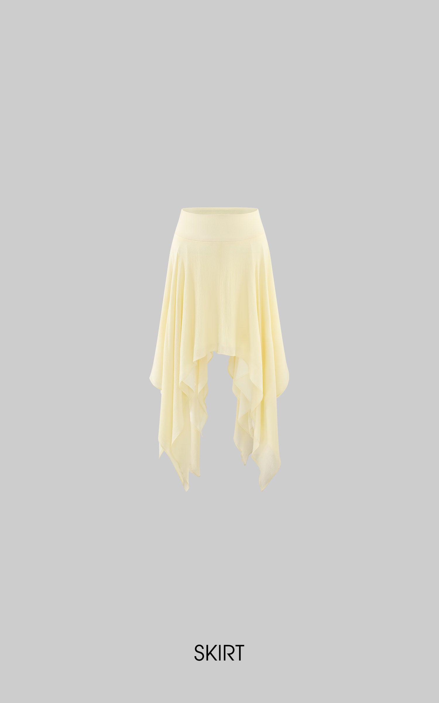 ROVENTE Haut dos nu transparent &amp; Ensemble jupe asymétrique en mousseline