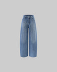 WARDEN EDGE Washed Curve-Leg Wide Denim pants
