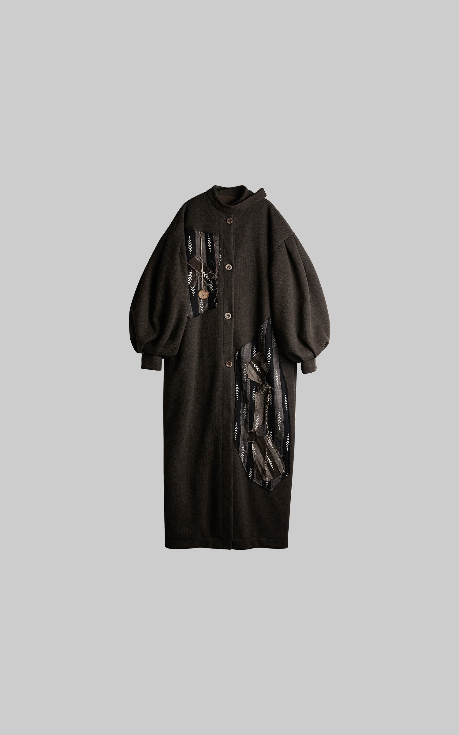 DOINDULGE Patchwork Embroidered Long Coat